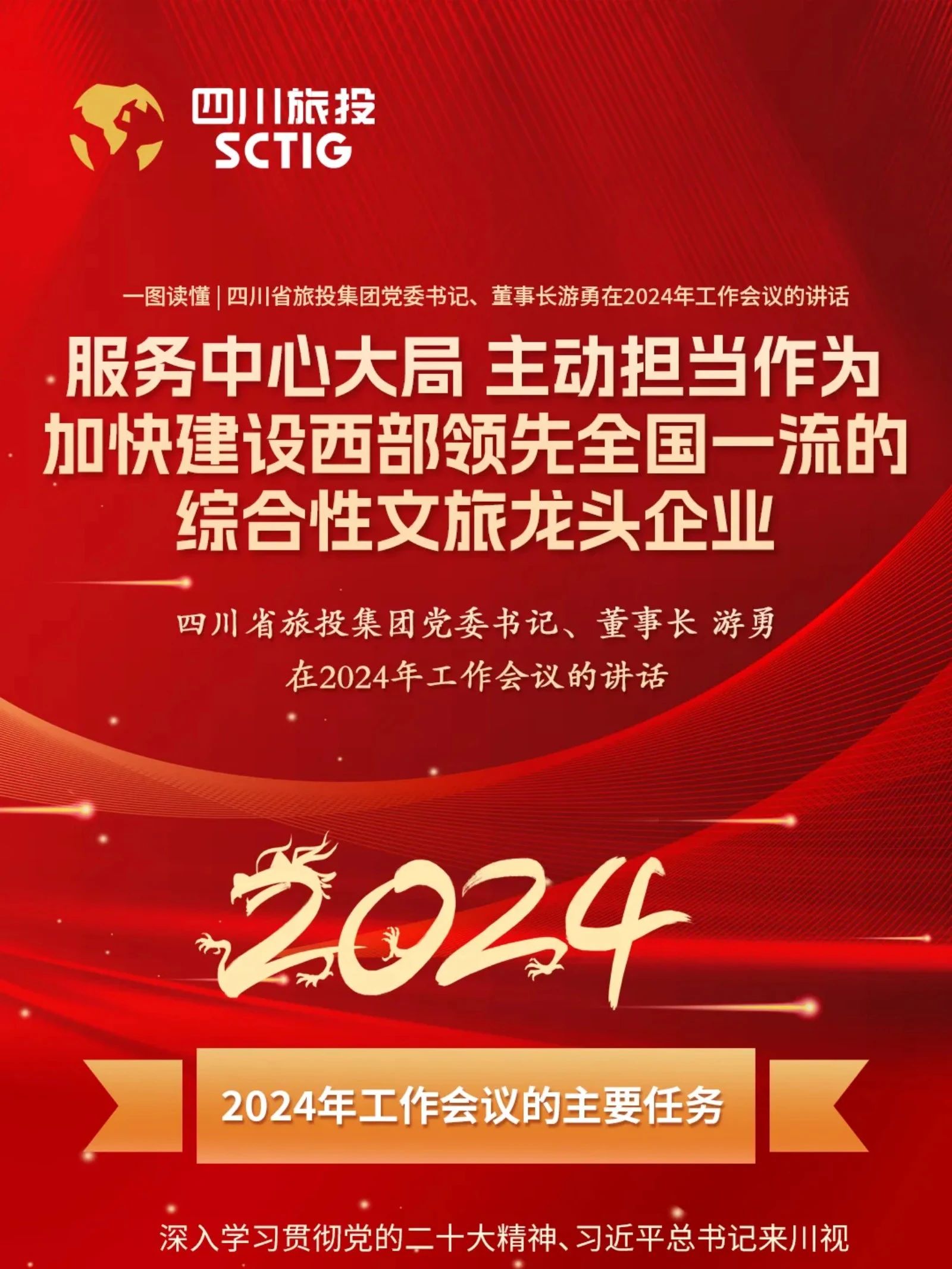 四川省必赢亚洲集团党委书记、董事长游勇在2024年岁情聚会的讲话